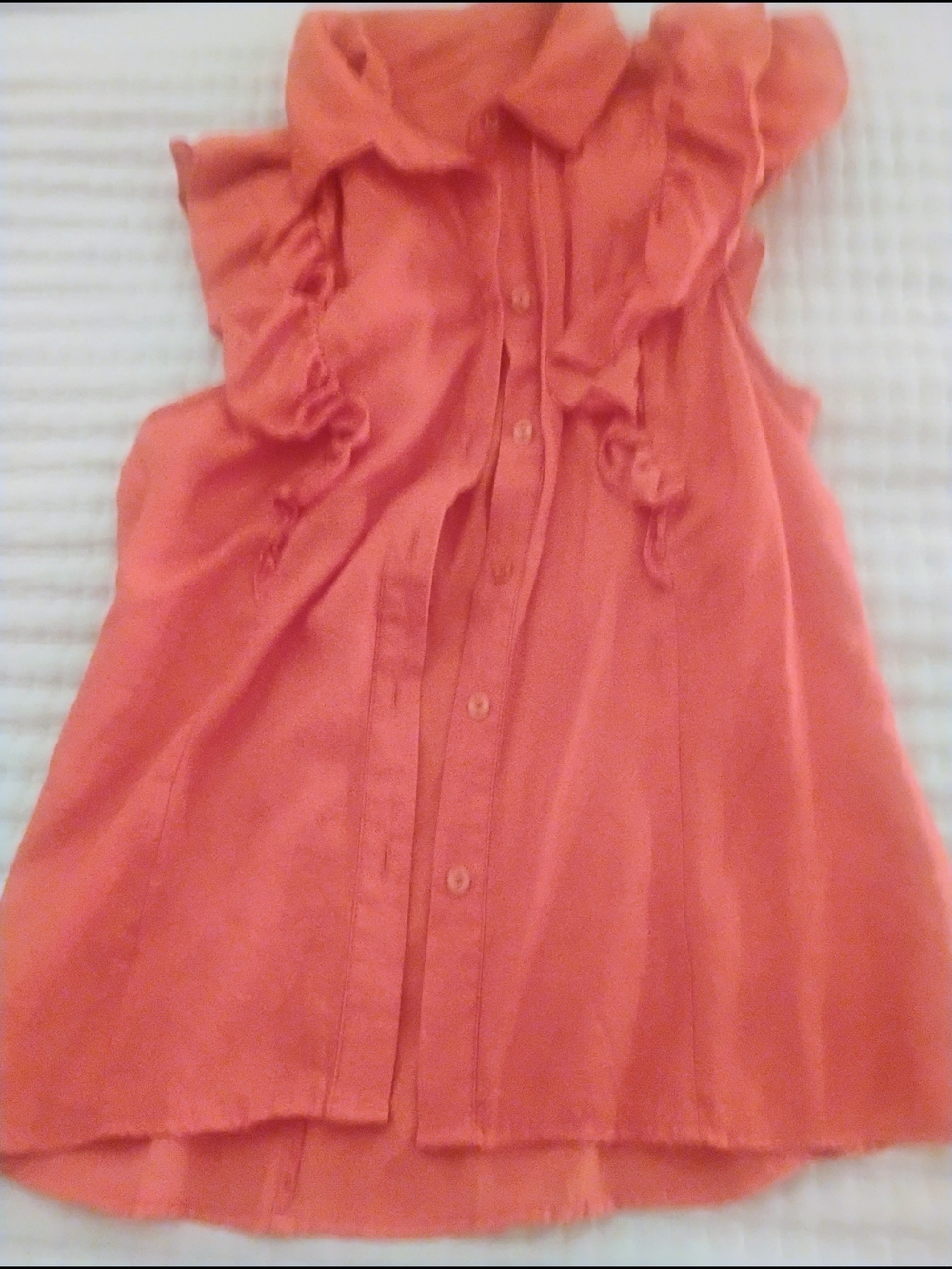 Women's Coral Ruffle Button-Front Blouse